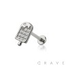 MULTI CZ ICE CREAM TOP THREADLESS (PUSH IN) 316L SURGICAL STEEL LABRET SET